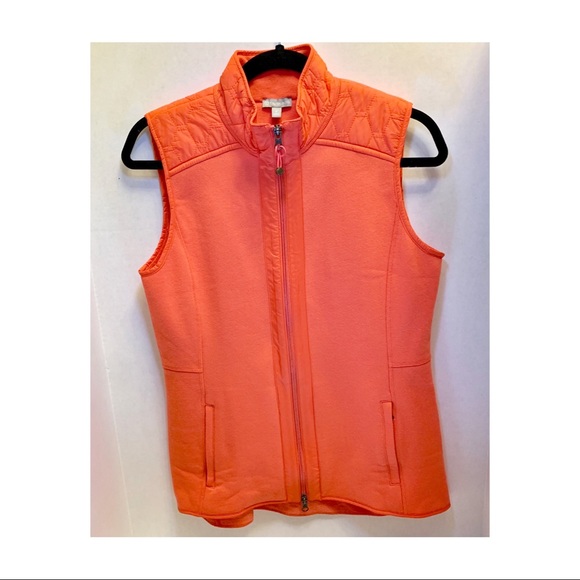 🆕 TALBOTS Small Womens Vest Orange Coral NWT - Picture 1 of 8